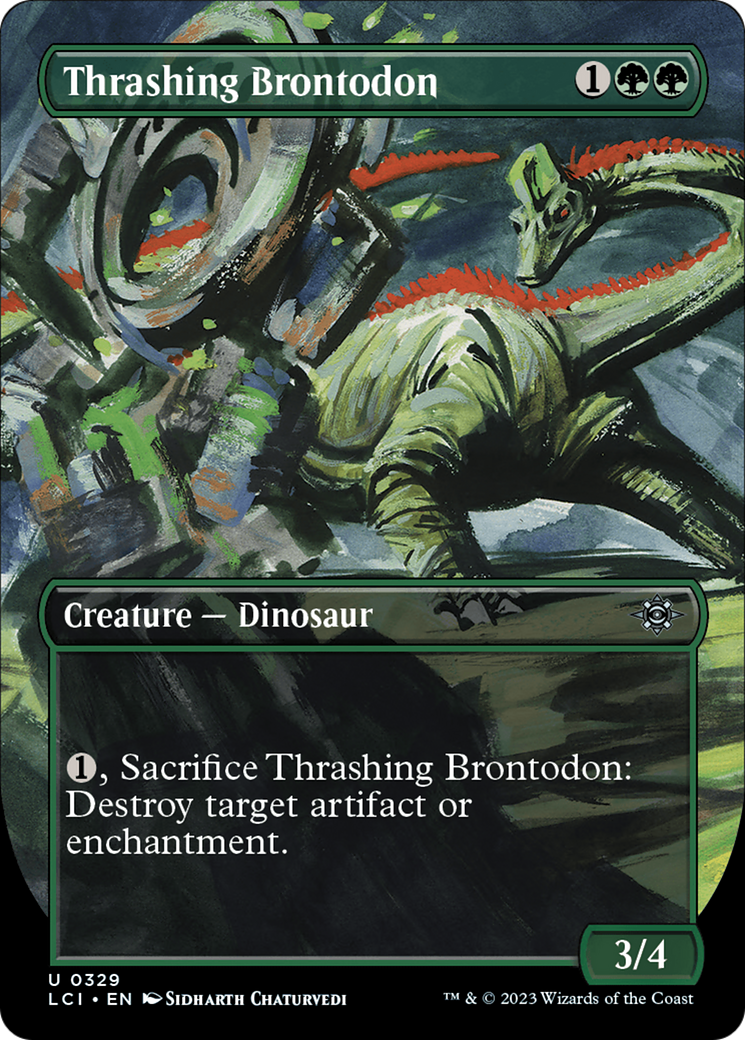 Thrashing Brontodon (Borderless) [The Lost Caverns of Ixalan] | Galactic Gamez