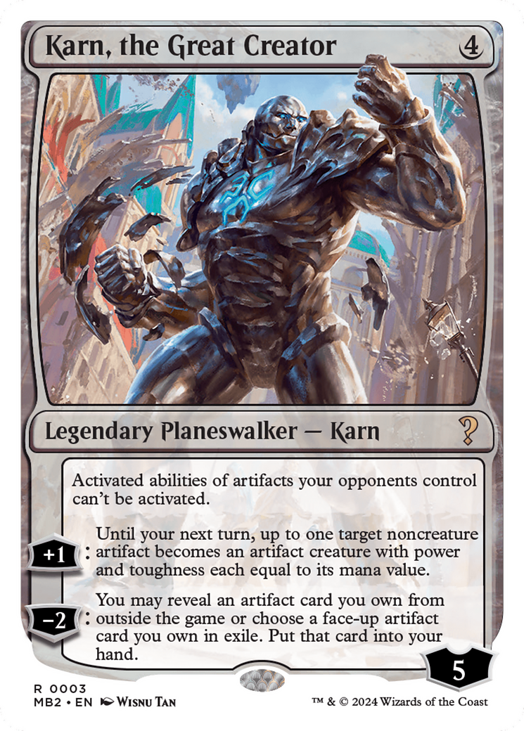 Karn, the Great Creator (White Border) [Mystery Booster 2] | Galactic Gamez