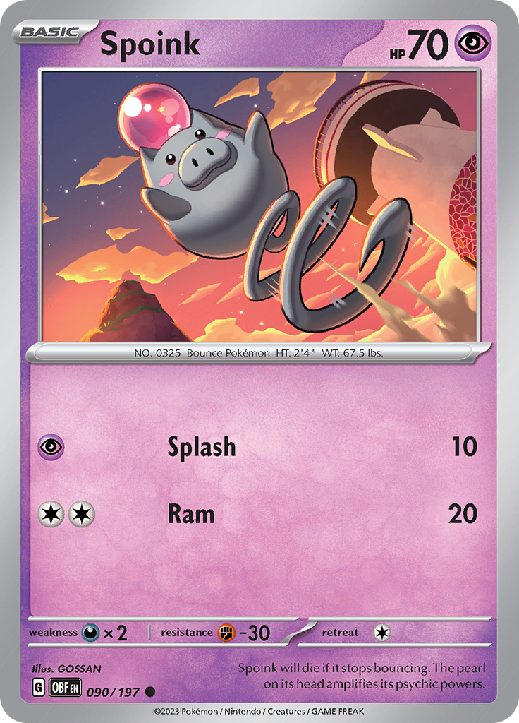 Spoink (090/197) [Scarlet & Violet: Obsidian Flames] | Galactic Gamez