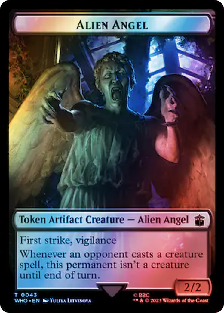 Alien Angel // Food (0059) Double-Sided Token (Surge Foil) [Doctor Who Tokens] | Galactic Gamez