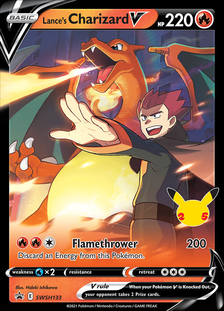 Lance's Charizard V (SWSH133) (Celebrations) [Sword & Shield: Black Star Promos] | Galactic Gamez