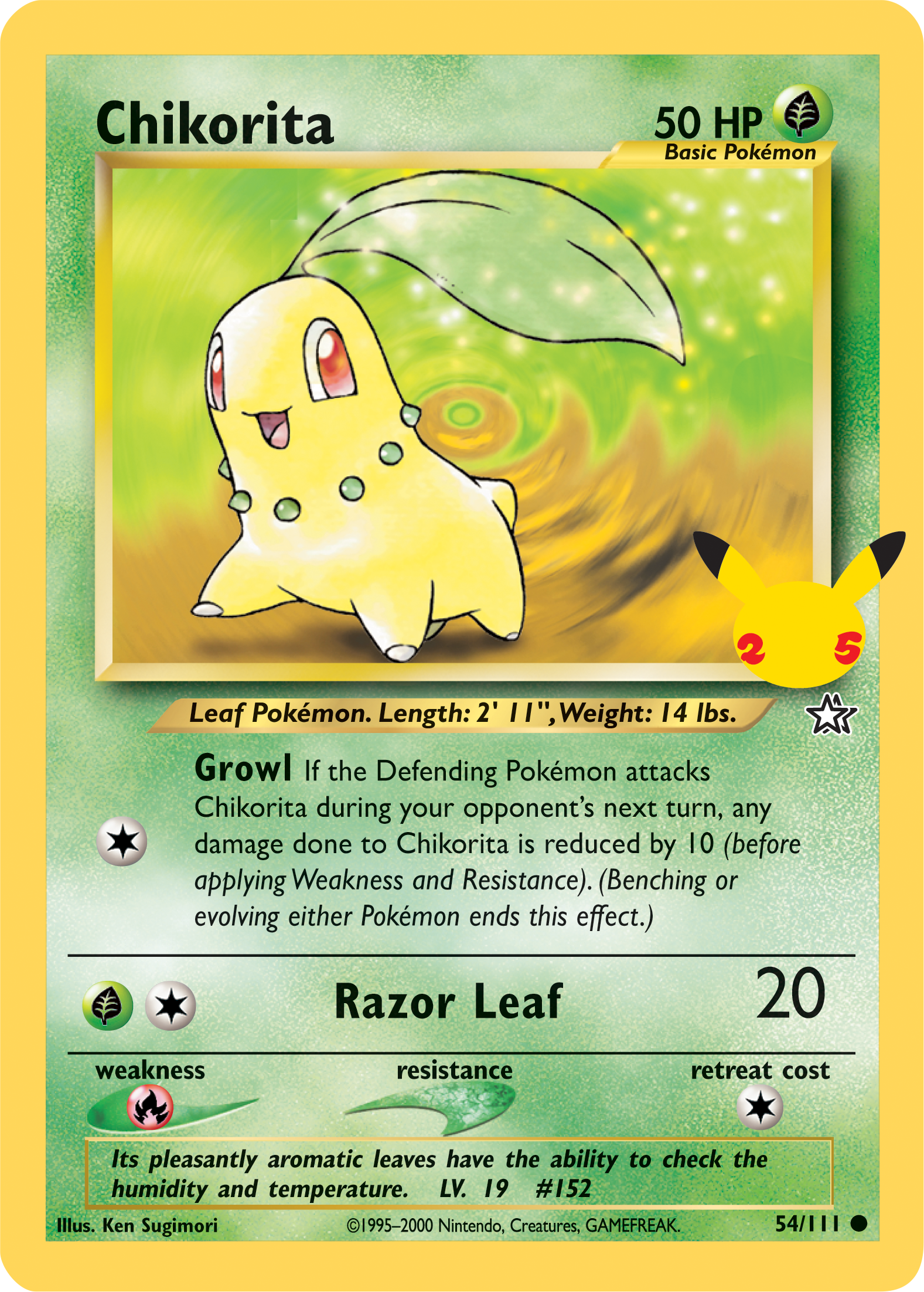 Chikorita (54/111) (Jumbo Card) [First Partner Pack] | Galactic Gamez