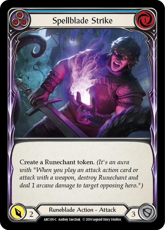 Spellblade Strike (Blue) [ARC105-C] (Arcane Rising)  1st Edition Normal | Galactic Gamez