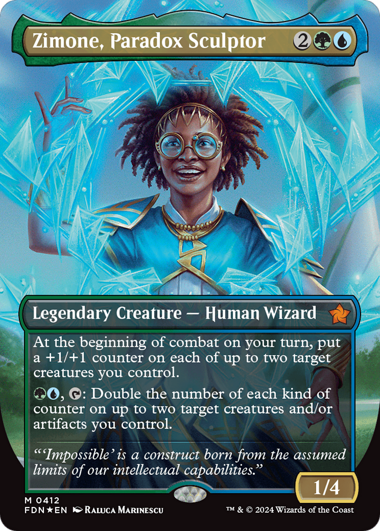 Zimone, Paradox Sculptor (Borderless) (Mana Foil) [Foundations] | Galactic Gamez