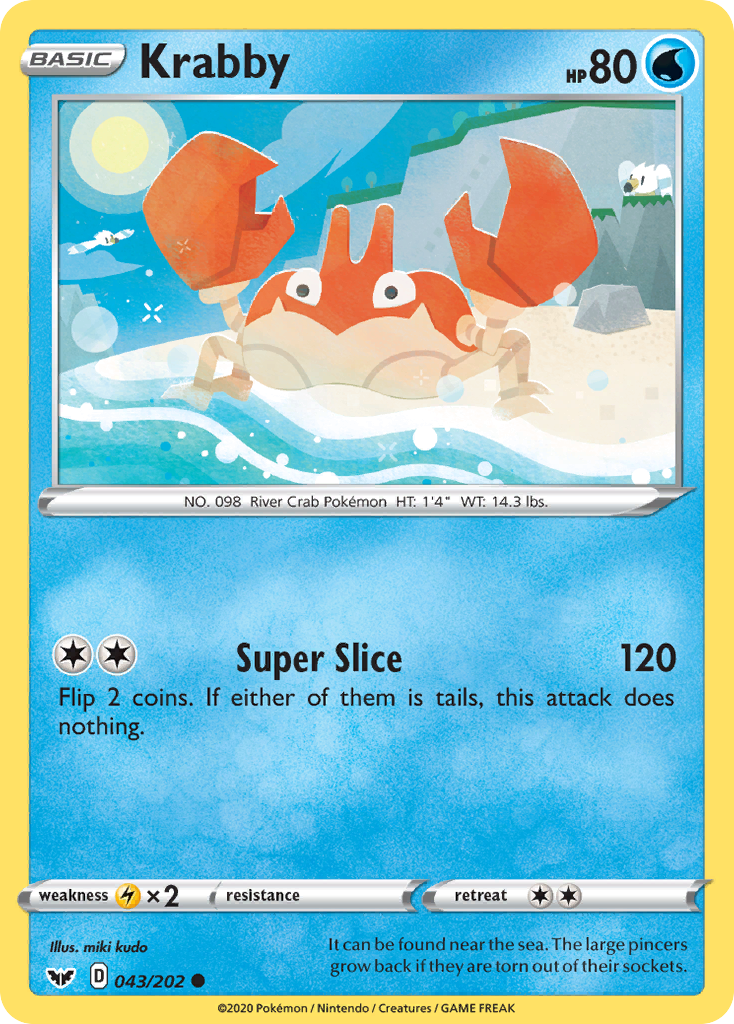 Krabby (043/202) [Sword & Shield: Base Set] | Galactic Gamez