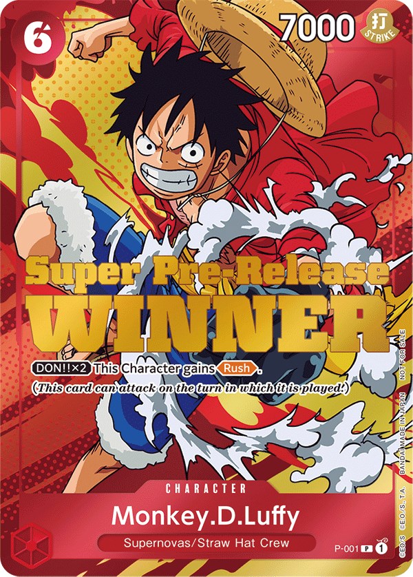 Monkey.D.Luffy (Super Pre-Release) [Winner] [One Piece Promotion Cards] | Galactic Gamez