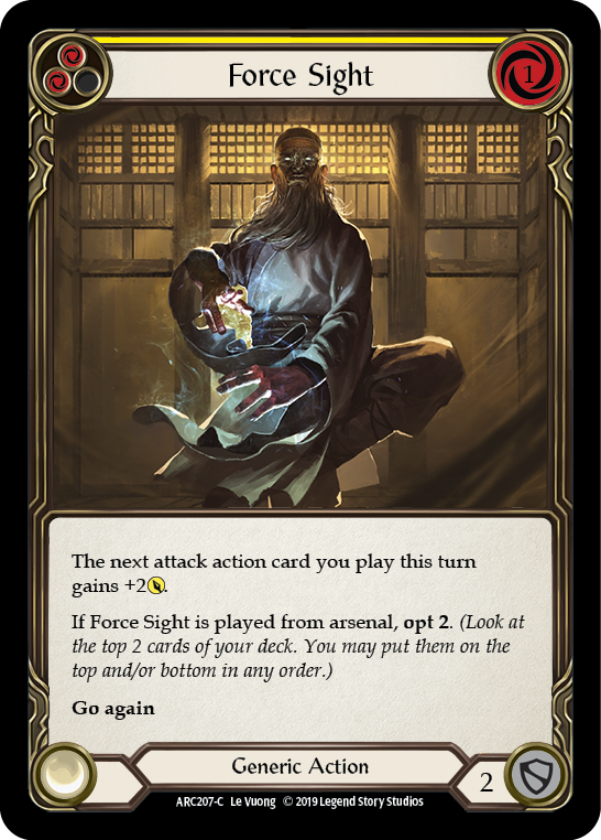 Force Sight (Yellow) [ARC207-C] (Arcane Rising)  1st Edition Normal | Galactic Gamez