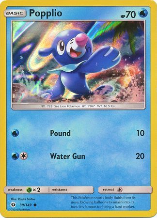 Popplio (39/149) (Water Web Holo) [Sun & Moon: Base Set] | Galactic Gamez