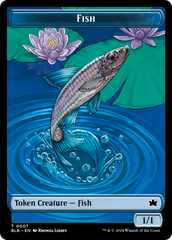 Fish // Iridescent Vinelasher Double-Sided Token [Bloomburrow Tokens] | Galactic Gamez