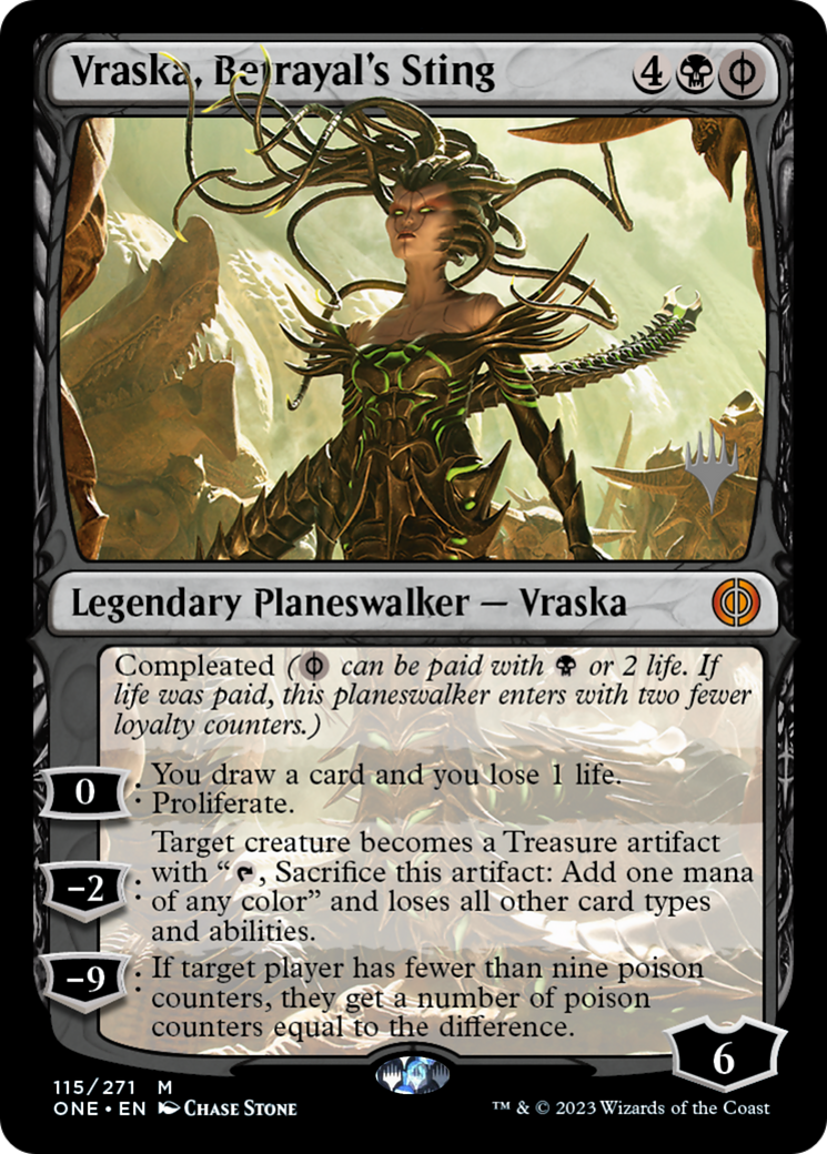 Vraska, Betrayal's Sting (Promo Pack) [Phyrexia: All Will Be One Promos] | Galactic Gamez