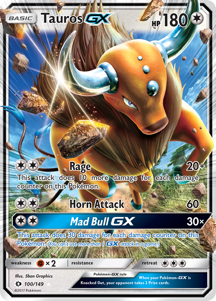 Tauros GX (100/149) [Sun & Moon: Base Set] | Galactic Gamez