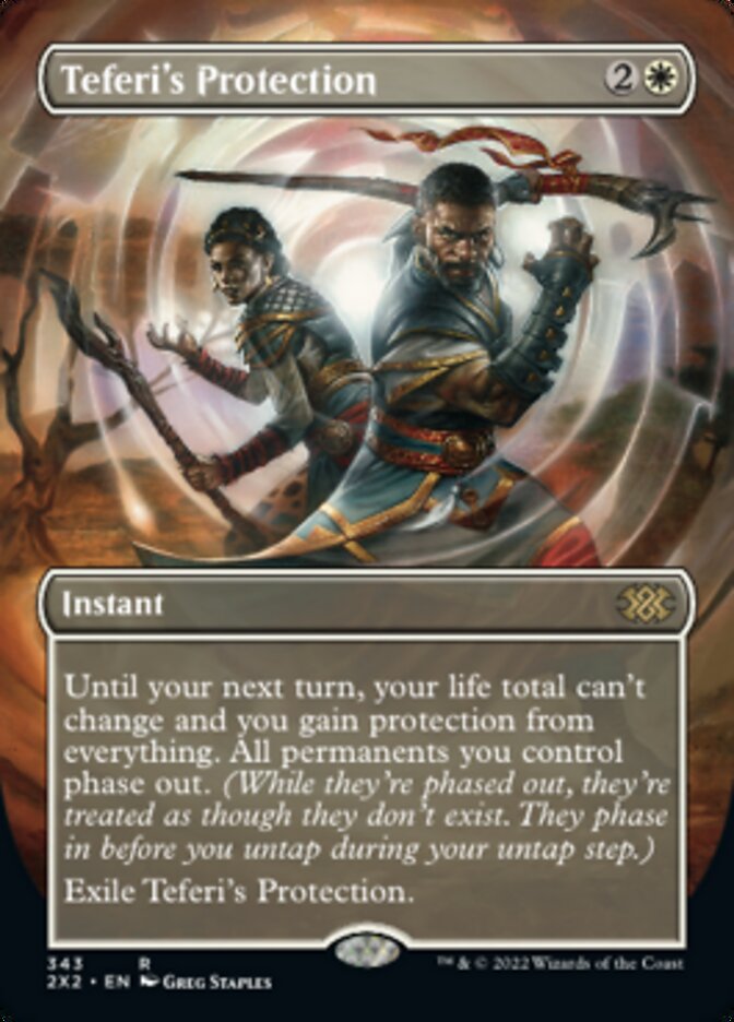 Teferi's Protection (Borderless Alternate Art) [Double Masters 2022] | Galactic Gamez