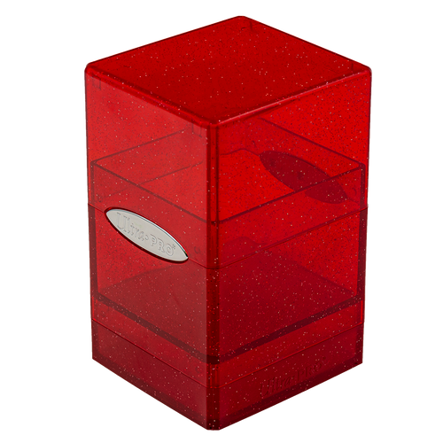 Glitter Satin Tower Deck Box - Red | Galactic Gamez