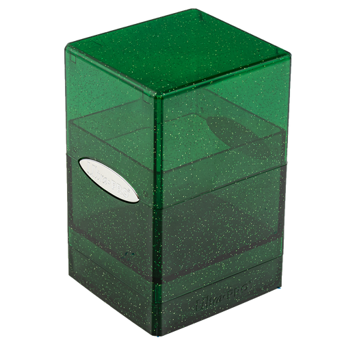 Glitter Satin Tower Deck Box - Green | Galactic Gamez