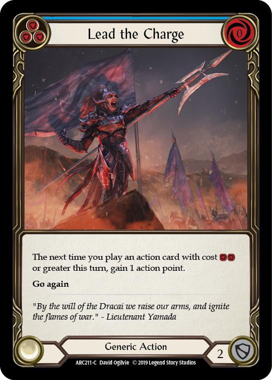 Lead the Charge (Blue) [ARC211-C] (Arcane Rising)  1st Edition Rainbow Foil | Galactic Gamez