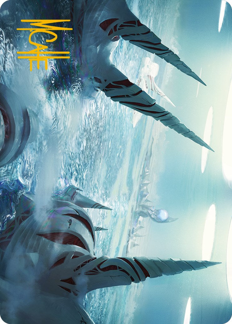 Seachrome Coast Art Card (Gold-Stamped Signature) [Phyrexia: All Will Be One Art Series] | Galactic Gamez