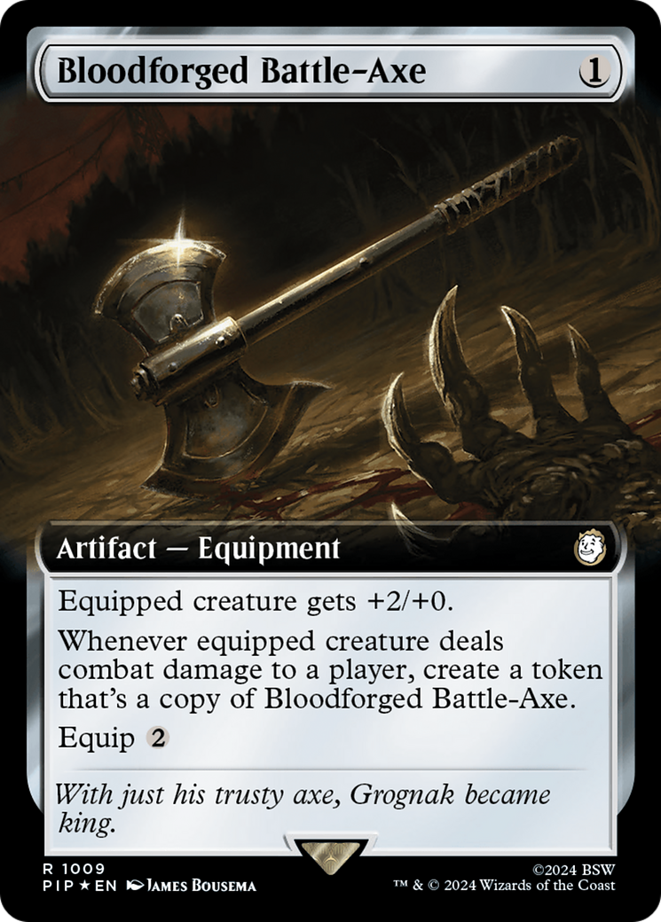 Bloodforged Battle-Axe (Extended Art) (Surge Foil) [Fallout] | Galactic Gamez