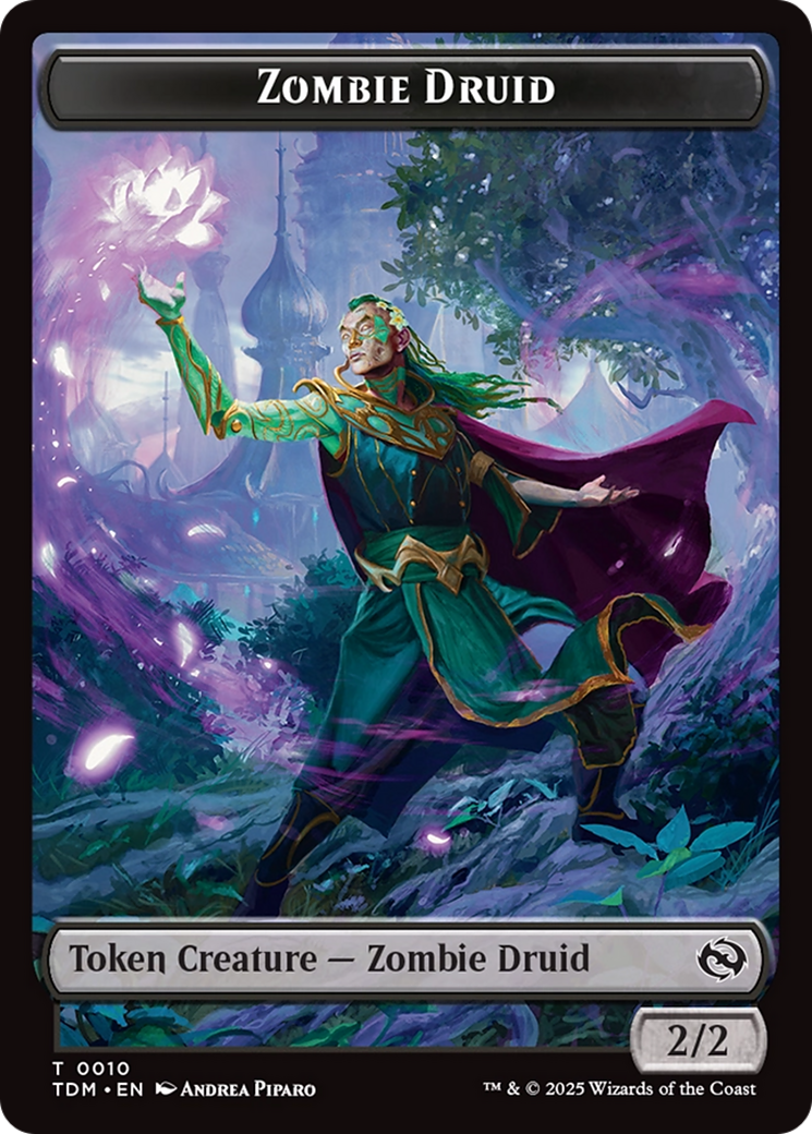 Zombie Druid // Treasure Double-Sided Token [Tarkir: Dragonstorm Tokens] | Galactic Gamez