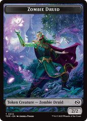 Treasure // Zombie Druid Double-Sided Token [Tarkir: Dragonstorm Tokens] | Galactic Gamez