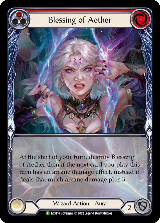 Blessing of Aether (Red) [LGS116] (Promo)  Rainbow Foil | Galactic Gamez