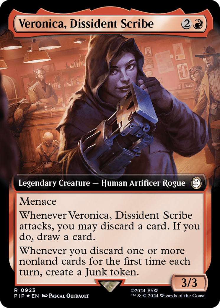 Veronica, Dissident Scribe (Extended Art) (Surge Foil) [Fallout] | Galactic Gamez