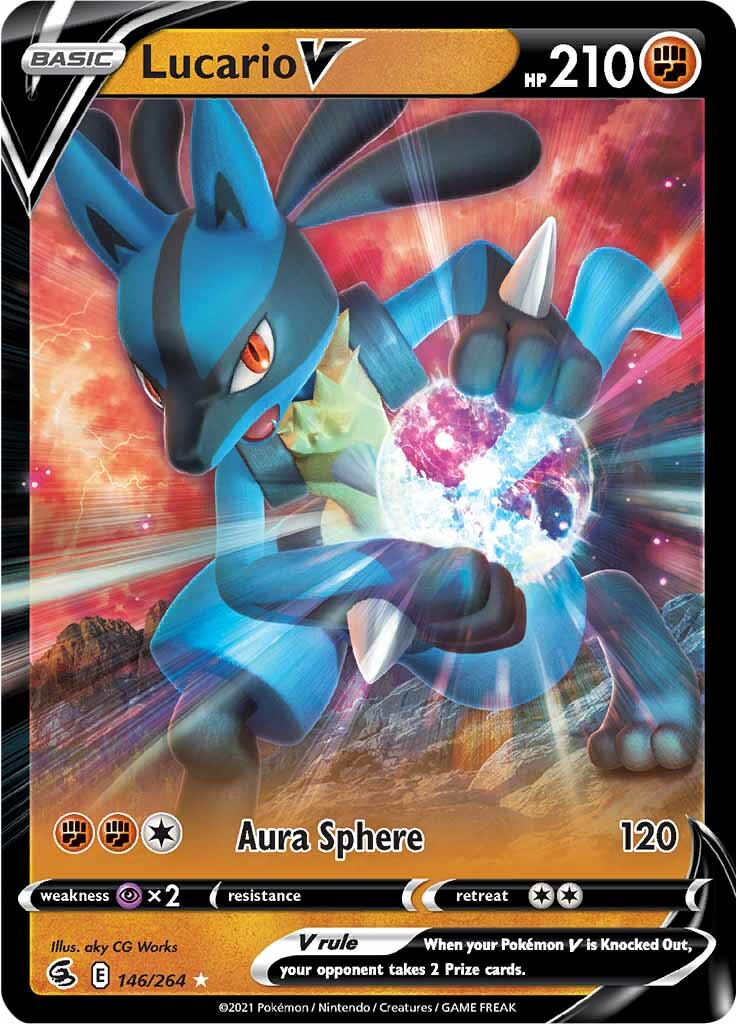 Lucario V (146/264) (Jumbo Card) [Sword & Shield: Fusion Strike] | Galactic Gamez