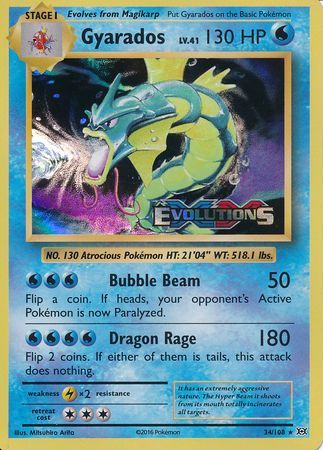 Gyarados (34/108) (XY Evolutions Prerelease) [XY: Black Star Promos] | Galactic Gamez