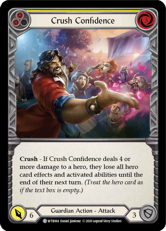 Crush Confidence (Yellow) [U-WTR064] (Welcome to Rathe Unlimited)  Unlimited Rainbow Foil | Galactic Gamez