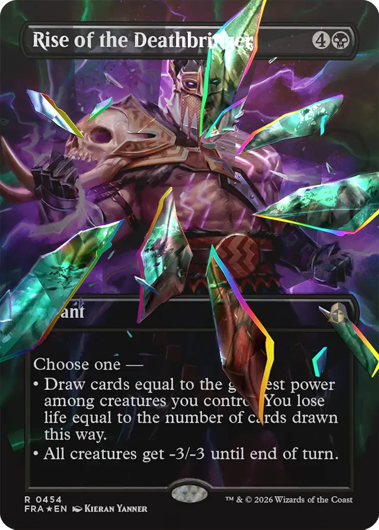 Rise of the Deathbringer (Borderless) (Facet Foil) [Reality Fracture] | Galactic Gamez