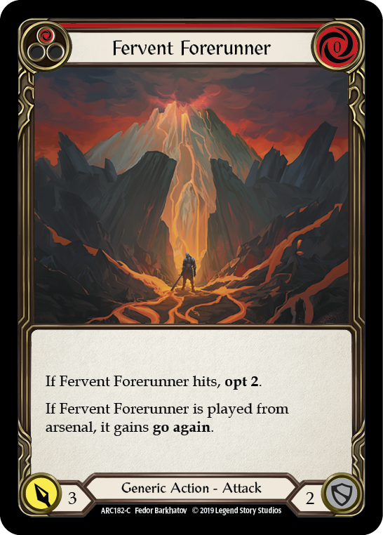 Fervent Forerunner (Red) [ARC182-C] (Arcane Rising)  1st Edition Rainbow Foil | Galactic Gamez