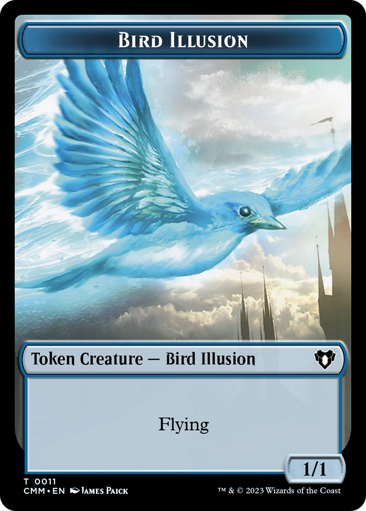 Spirit (0039) // Bird Illusion Double-Sided Token [Commander Masters Tokens] | Galactic Gamez