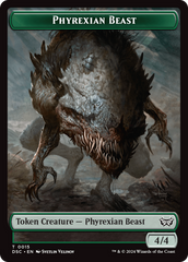 Phyrexian Beast //Manifest Double-Sided Token [Duskmourn: House of Horror Commander Tokens] | Galactic Gamez