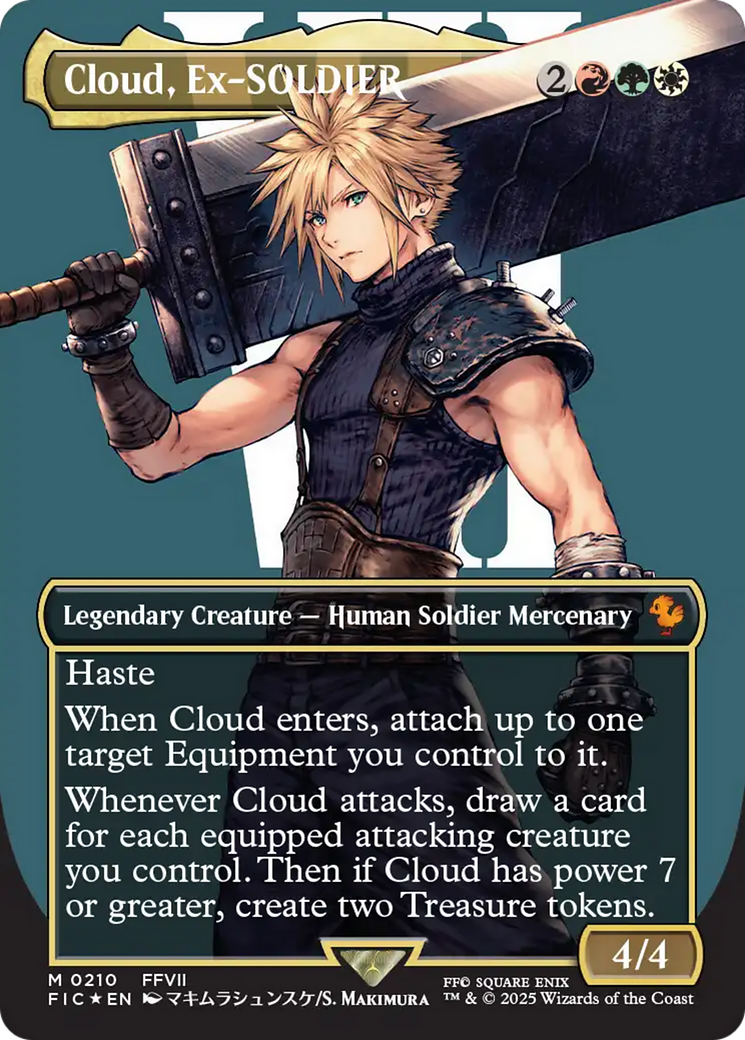 Cloud, Ex-SOLDIER (Borderless) (Surge Foil) [FINAL FANTASY Commander] | Galactic Gamez