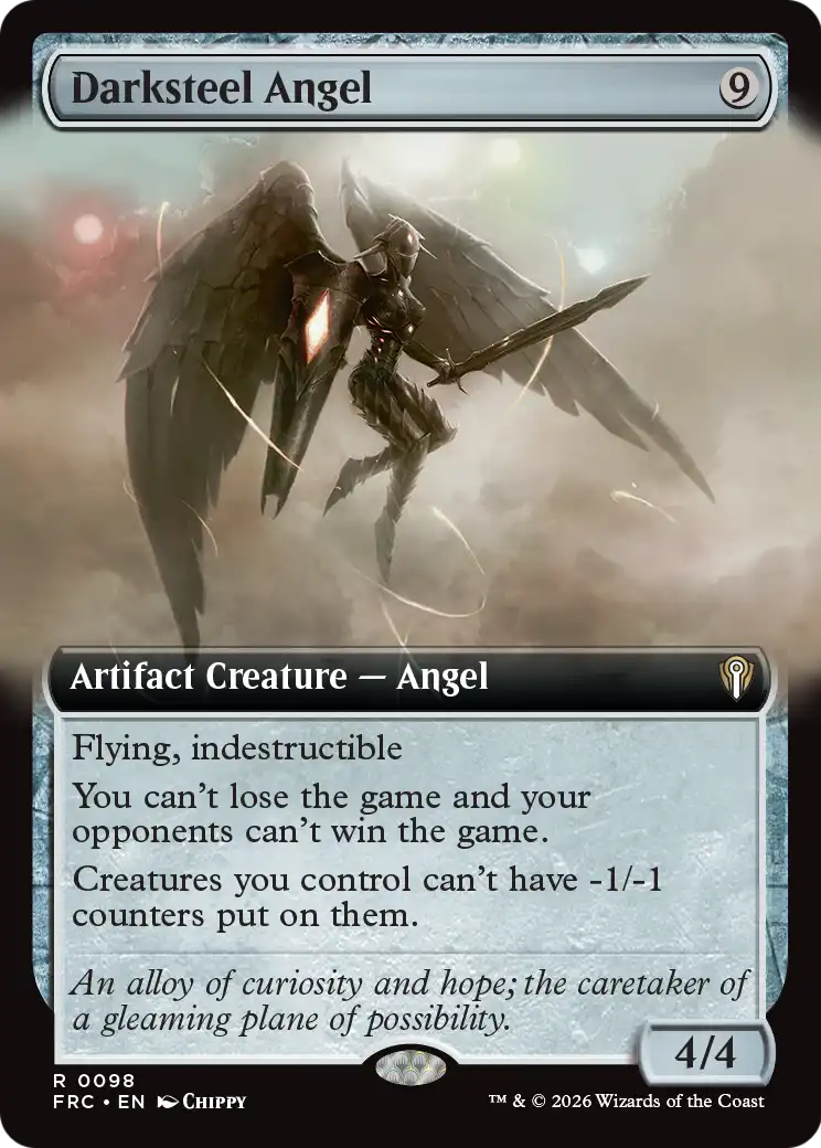 Darksteel Angel (Extended Art) [Reality Fracture Commander] | Galactic Gamez