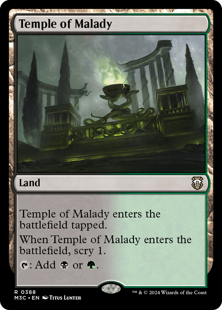 Temple of Malady (Ripple Foil) [Modern Horizons 3 Commander] | Galactic Gamez