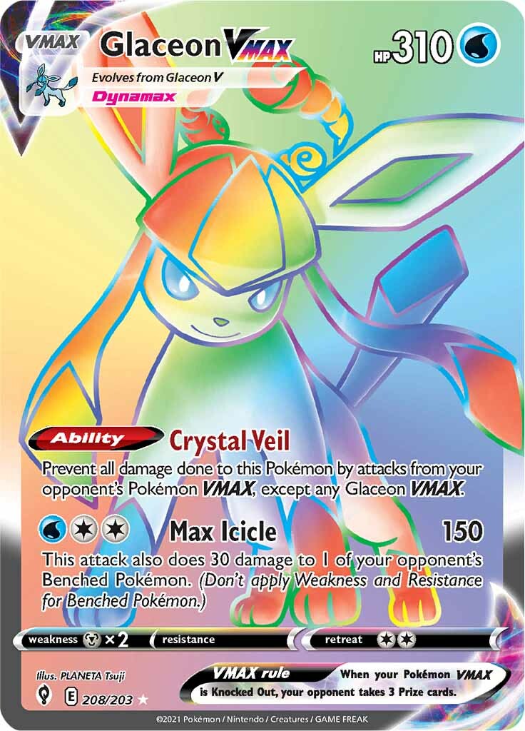 Glaceon VMAX (208/203) [Sword & Shield: Evolving Skies] | Galactic Gamez