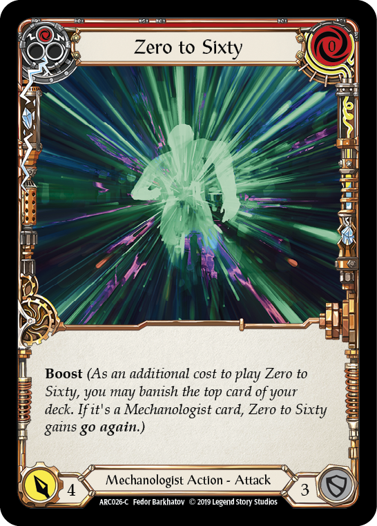 Zero to Sixty (Red) [ARC026-C] (Arcane Rising)  1st Edition Normal | Galactic Gamez
