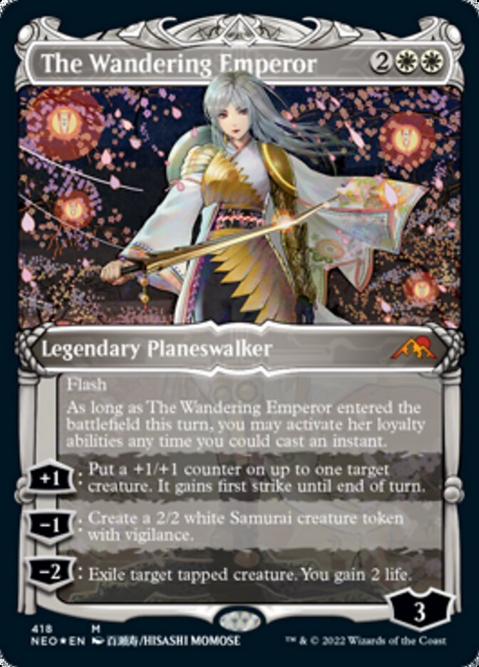 The Wandering Emperor (Showcase) (Foil Etched) [Kamigawa: Neon Dynasty] | Galactic Gamez