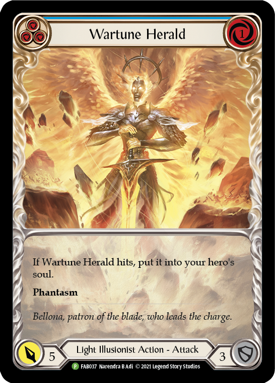 Wartune Herald (Blue Extended Art) [FAB037] (Promo)  Rainbow Foil | Galactic Gamez