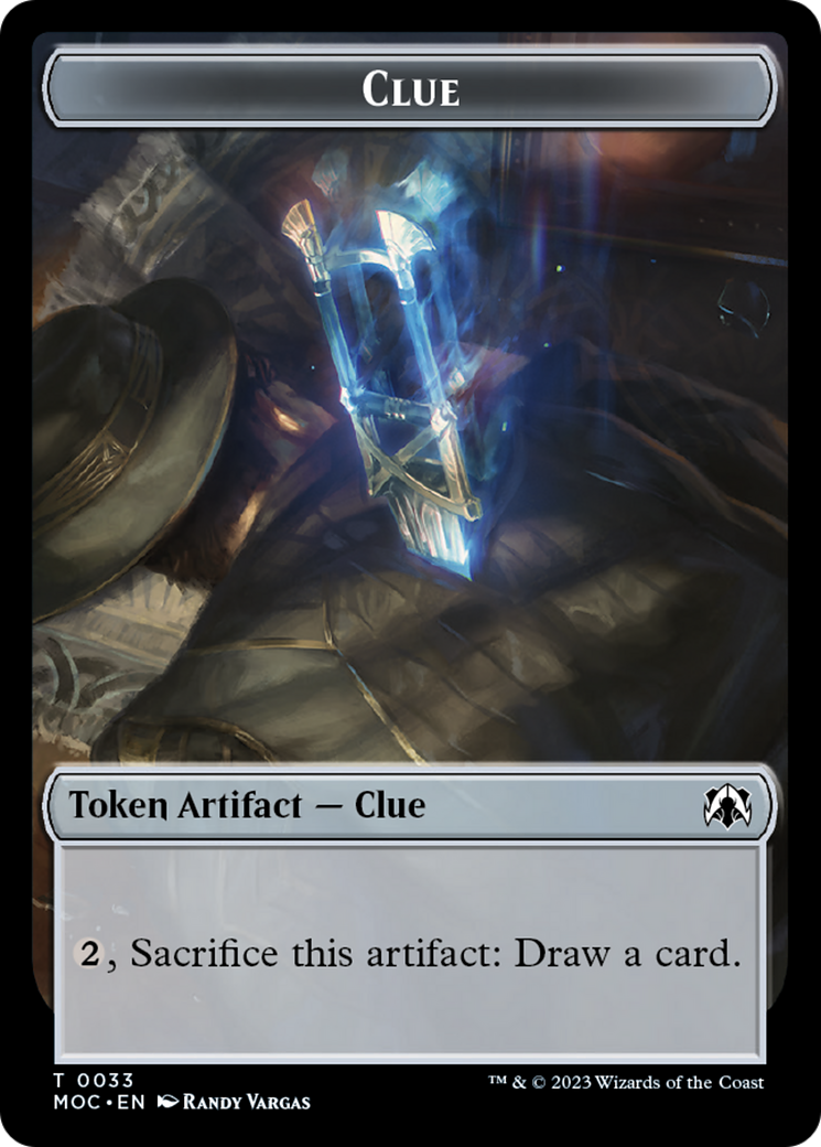 Golem // Clue Double-Sided Token [March of the Machine Commander Tokens] | Galactic Gamez