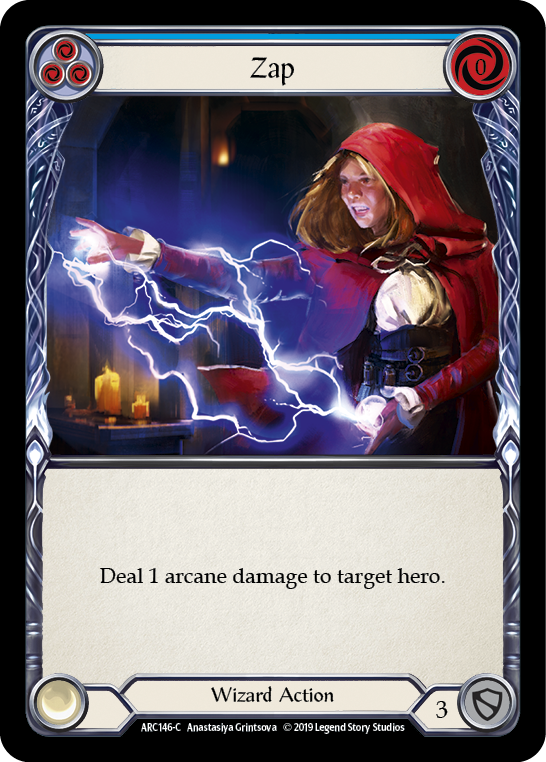 Zap (Blue) [ARC146-C] (Arcane Rising)  1st Edition Rainbow Foil | Galactic Gamez