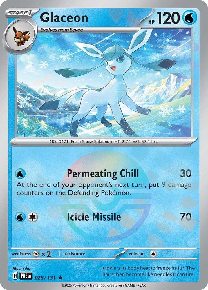 Glaceon (025/131) (Poke Ball Pattern) [Scarlet & Violet: Prismatic Evolutions] | Galactic Gamez