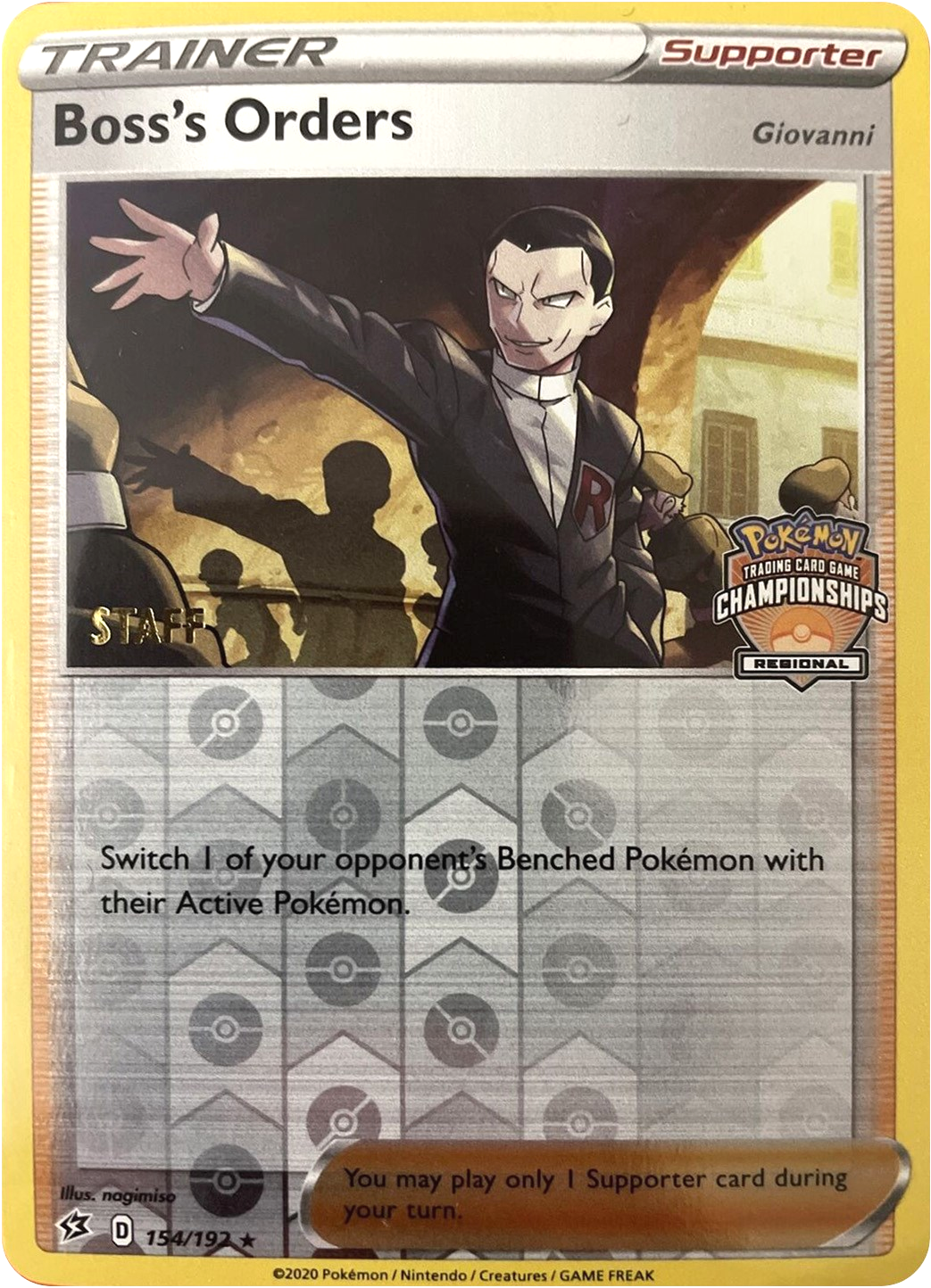 Boss's Orders (154/192) (Staff Regional Championships) [League & Championship Cards] | Galactic Gamez