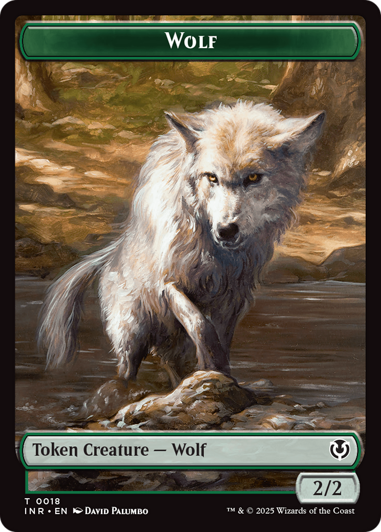 Wolf (0018) // Emblem - Arlinn, Embraces by the Moon Double-Sided Token [Innistrad Remastered Tokens] | Galactic Gamez