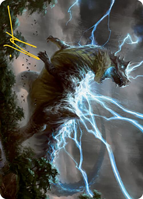 Thrasta, Tempest's Roar Art Card (41) (Gold-Stamped Signature) [Modern Horizons 2 Art Series] | Galactic Gamez