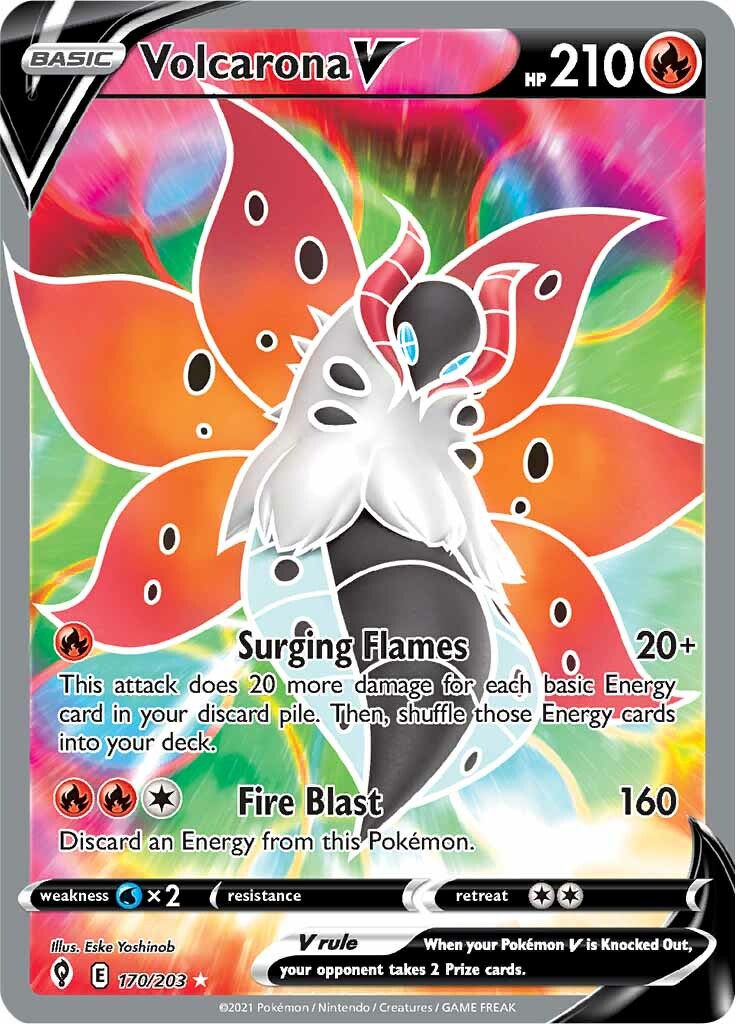 Volcarona V (170/203) [Sword & Shield: Evolving Skies] | Galactic Gamez