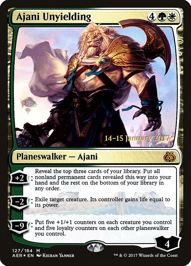 Ajani Unyielding [Aether Revolt Prerelease Promos] | Galactic Gamez