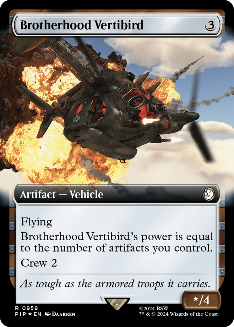 Brotherhood Vertibird (Extended Art) (Surge Foil) [Fallout] | Galactic Gamez