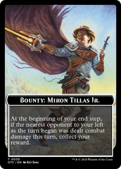 Bounty: Miron Tillas Jr. // Bounty Rules Double-Sided Token [Outlaws of Thunder Junction Commander Tokens] | Galactic Gamez