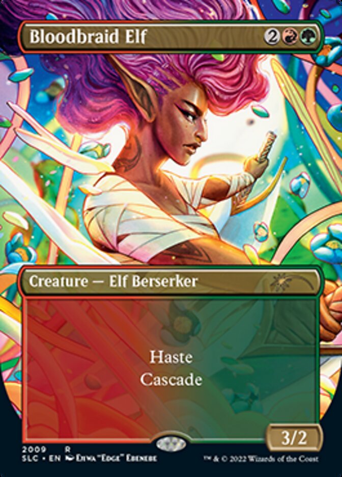 Bloodbraid Elf (Borderless Alternate Art) [Secret Lair Countdown Kit] | Galactic Gamez